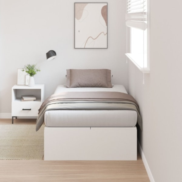 Sängram med förvaring vit 90x200 cm