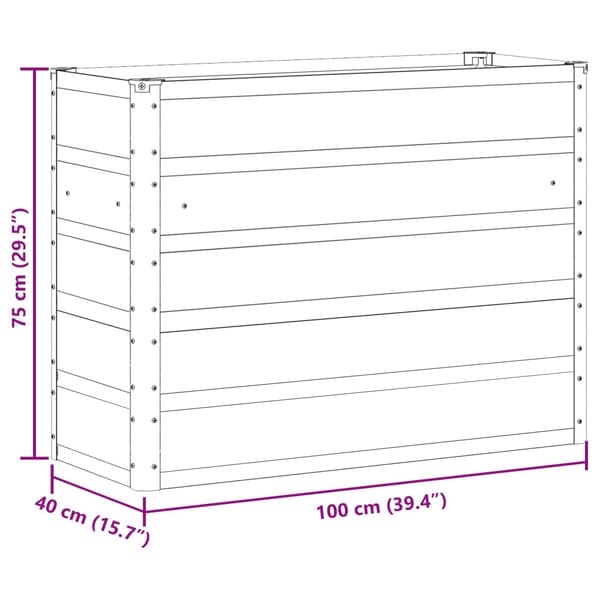 Planteringskärl Grön 100 x 40 x 75 cm Stål