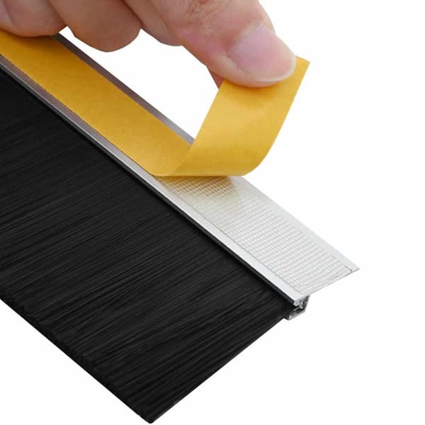 Självhäftande dörrborstlist 12 pcs Silver 100 cm