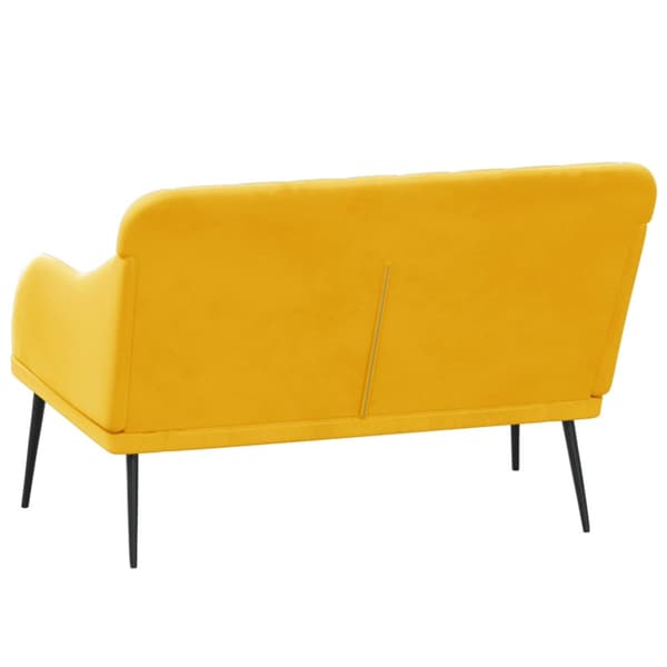 Bänk gul 110x76x80 cm sammet