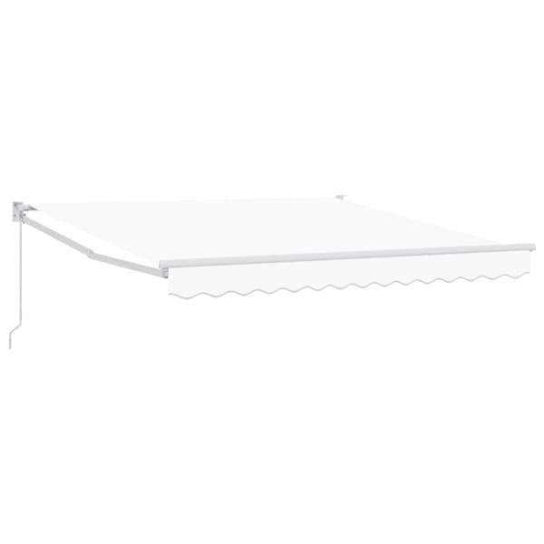 Utfällbar markis Vit 350 x 250 cm Polyester och aluminium