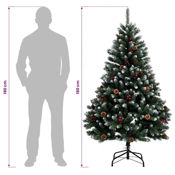 Plast Hingad Julgran 180 cm 300 LED-lampor Varmvit