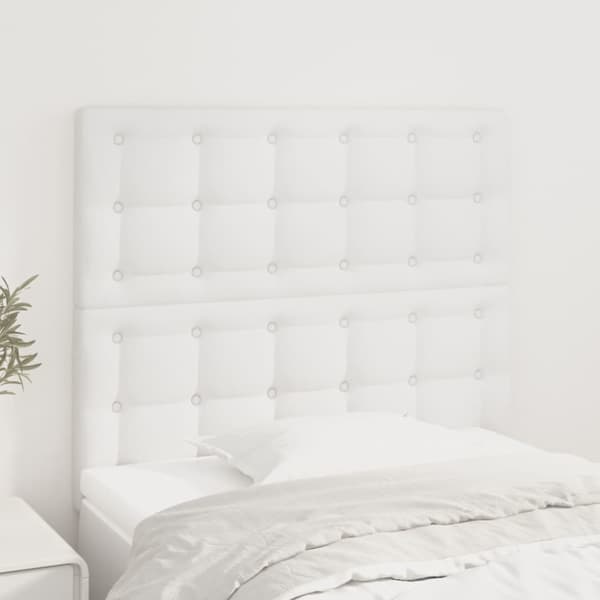 Sänggavel vit 90x5x118/128 cm konstläder