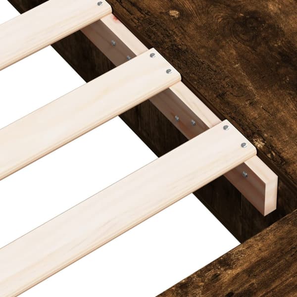 Sängram rökfärgad ek 100x200 cm konstruerad trä