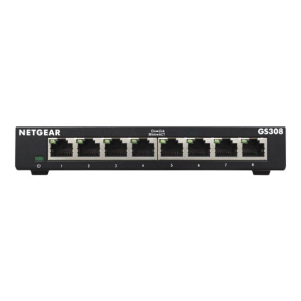 NETGEAR GS308v3 - switch - 8 portar - ohanterad Svart