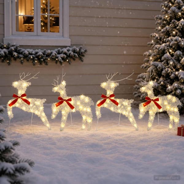 Julren 4 st 80 LED-lampor Varmvit 43 x 19 x 65 cm