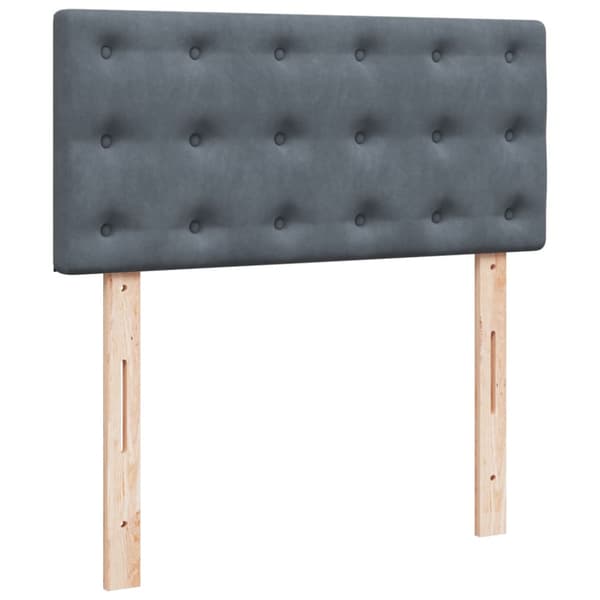 Ramsäng med madrass mörkgrå 80x200 cm sammet