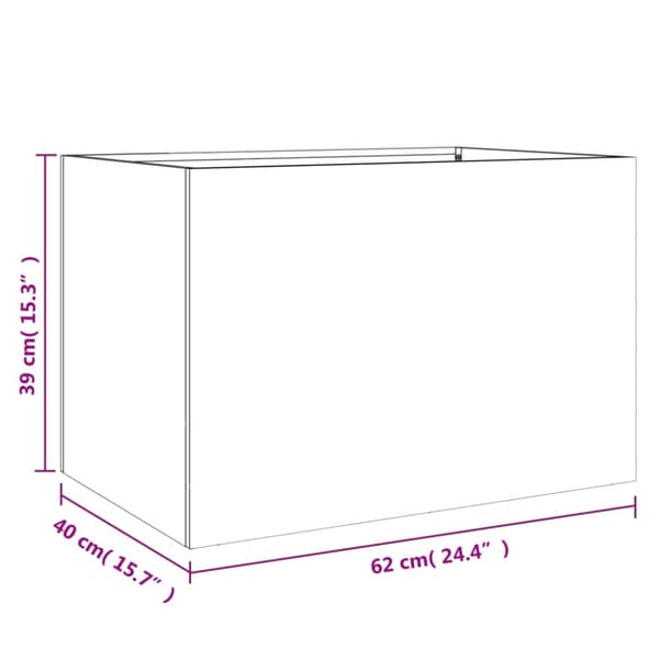 Odlingslåda silver 62x40x39 cm rostfritt stål