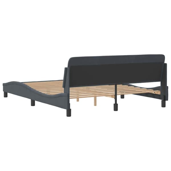 Bed Frame "Dover" Dark Grey 152x203 cm Velvet