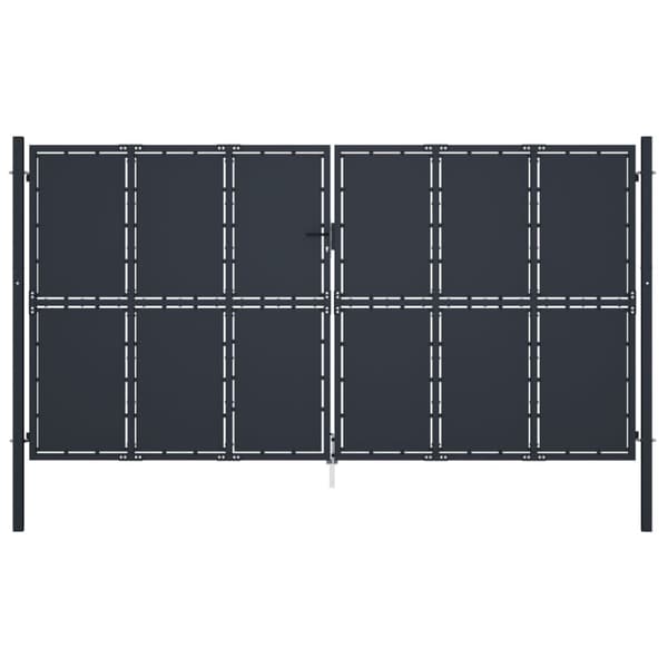 Trädgårdsgrind stål 400x175 cm antracit