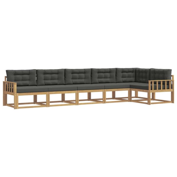 Utomhussoffset med kudde 4 pcs Vit och antracit Polyester