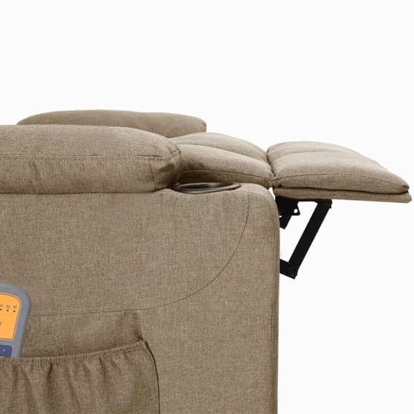 Elektrisk massagefåtölj taupe tyg