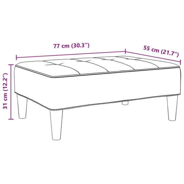 Fotpall Gul 77x55x31 cm sammet