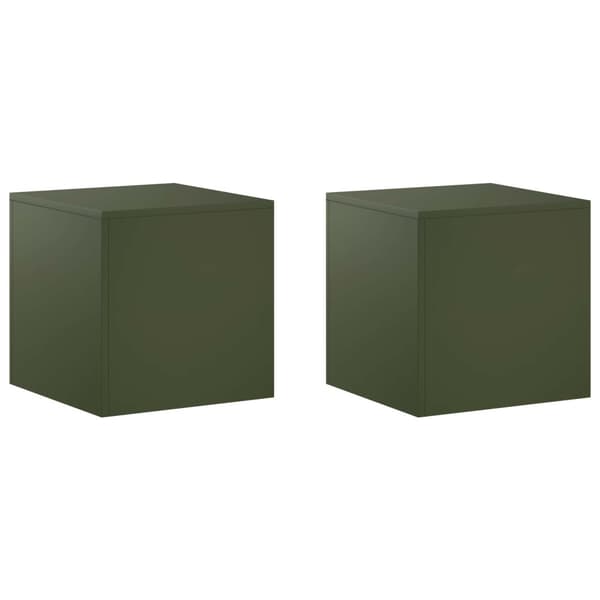 Växtställ 2 pcs Olivgrön 40 x 40 x 40 cm Stål