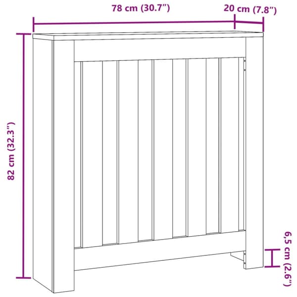 Elementskydd sonoma-ek 78x20x82 cm konstruerat trä