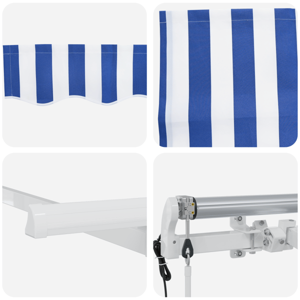 Utfällbar markis Randig Blå 350 x 200 cm tyg