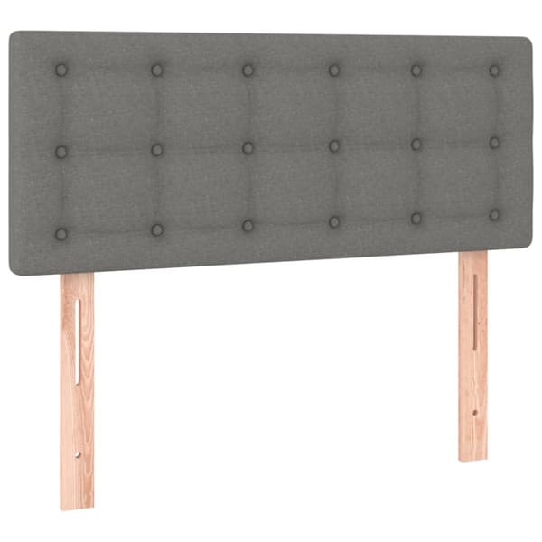 Ramsäng med madrass mörkgrå 100x200 cm tyg
