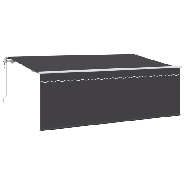 Utfällbar markis Antracit 350 x 200 cm Polyester och aluminium