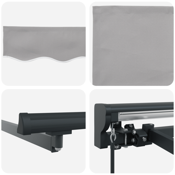 Markisram Ljusgrå 500 × 300 cm Polyester med PU-beläggning