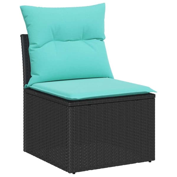 Trädgårdsoffset 6 st Svart Poly rattan