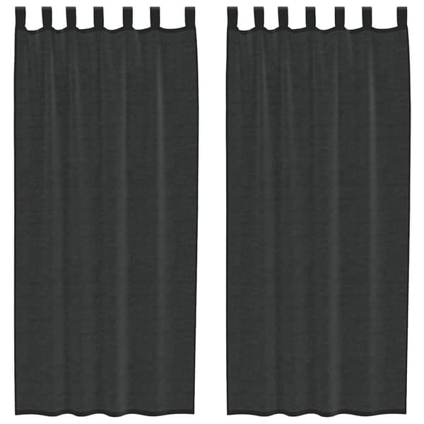 Voile gardiner med stångfickor 2 st svart
