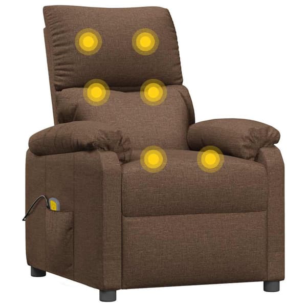 Massagefåtölj brun tyg