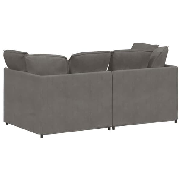 Modulsoffa med dynor manchestertyg ljusgrå