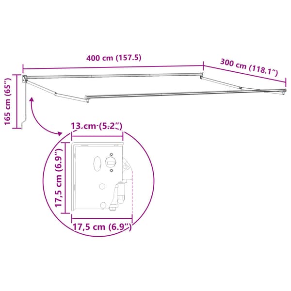 Utdragbar markis Flerfärgsdesign 400 × 300 cm