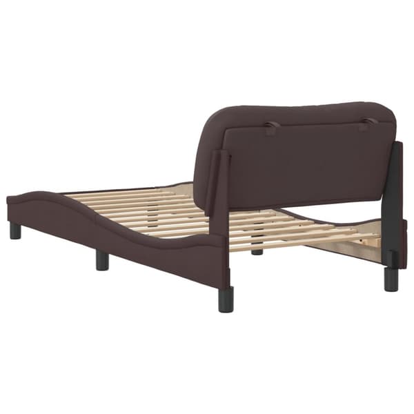 Bed Frame without Mattress "Hvar" Dark Brown 80x200 cm Fabric