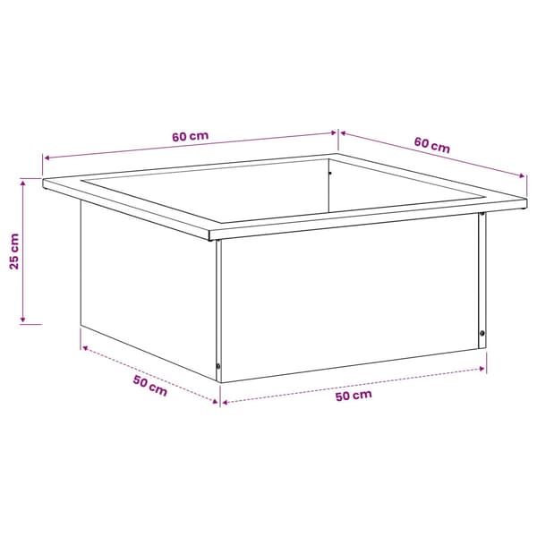 Eldstad ring Rostig 90 x 90 x 25 cm Väderbeständig stål
