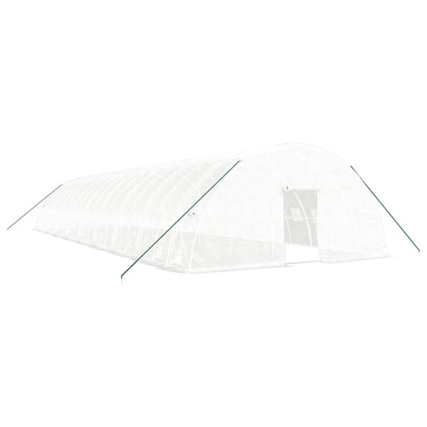 Växthus med stålram vit 108 m² 18x6x2,85 m
