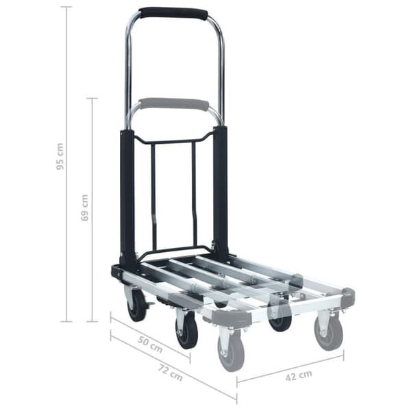 Hopfällbar säckkärra 150 kg aluminium silver