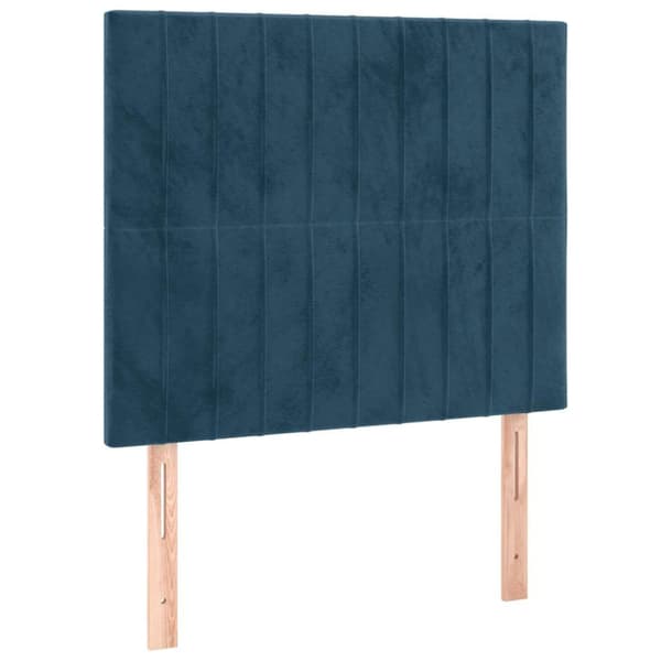 Sängram utan madrass mörkblå 100x200 cm sammet