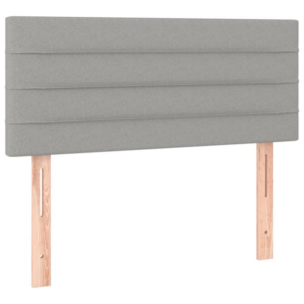Ramsäng med madrass ljusgrå 100x200 cm tyg