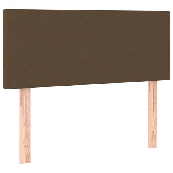 Ramsäng med madrass mörkbrun 100x200 cm tyg