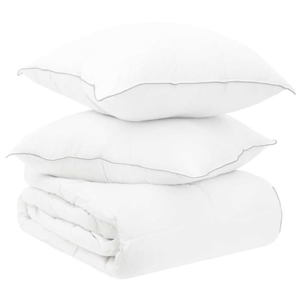 Täckeset med kudde 2 pcs Vit Bambufiber