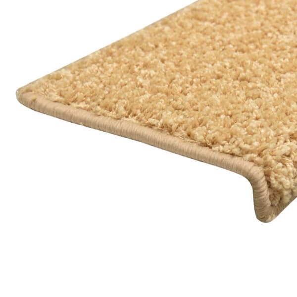 Trappmattor 15 st 65x21x4 cm beige rektangulär kant