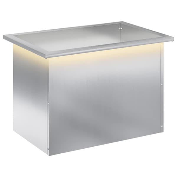 Odlingslåda med LED Silver 40 x 60 x 40 cm Galvaniserat stål