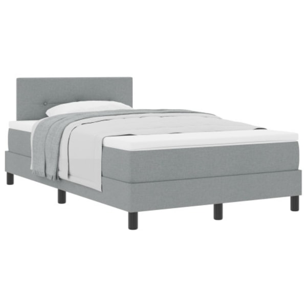 Box Spring Bed med madrass Ljusgrå 120x190 cm Tyg