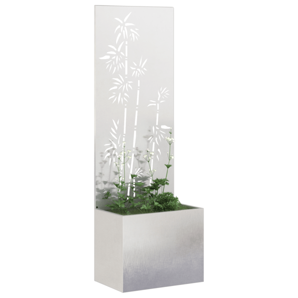 Trädgårds integritetsskärm Silver 50 x 150 cm Rostfritt stål