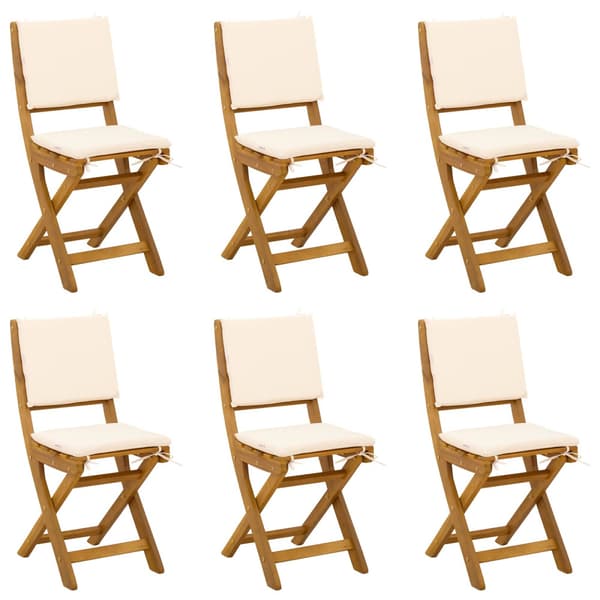 Utemöbler Bistro Stolar 6 pcs Gräddvit 38 x 46 x 85 cm