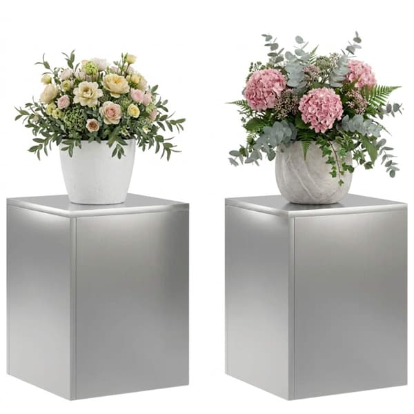 Växtställ 2 pcs Silver 30 x 30 x 40 cm Rostfritt stål