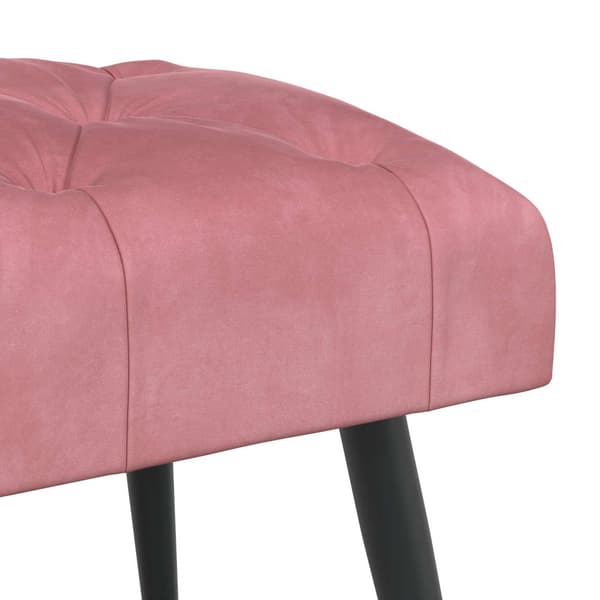 Bänk med knappar Rosa 60 x 40 x 45 cm Sammet