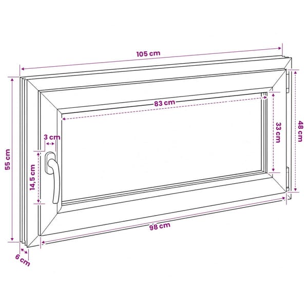 Källarfönster RISOR 50 x 55 cm PVC och glas
