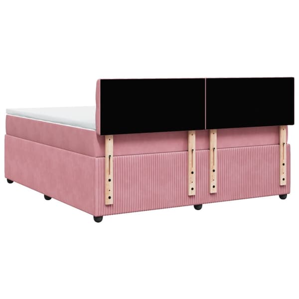 Ramsäng med madrass rosa 180x200 cm sammet