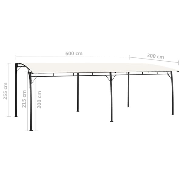Paviljong 6x3x2,55 m gräddvit