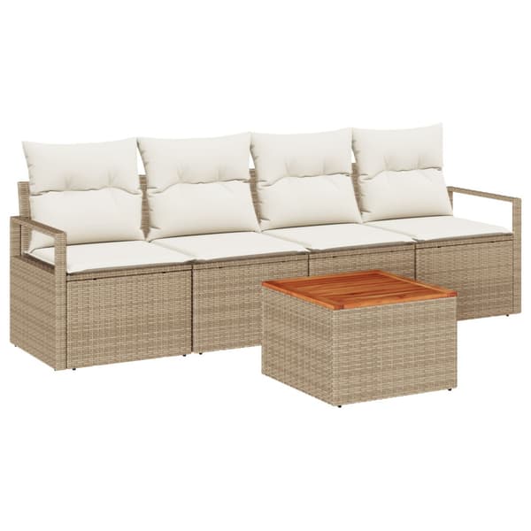 Trädgårdsoffset 5 st Beige konstrotting
