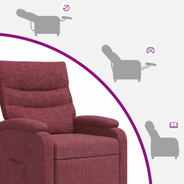 Recliner Vinröd Tyg