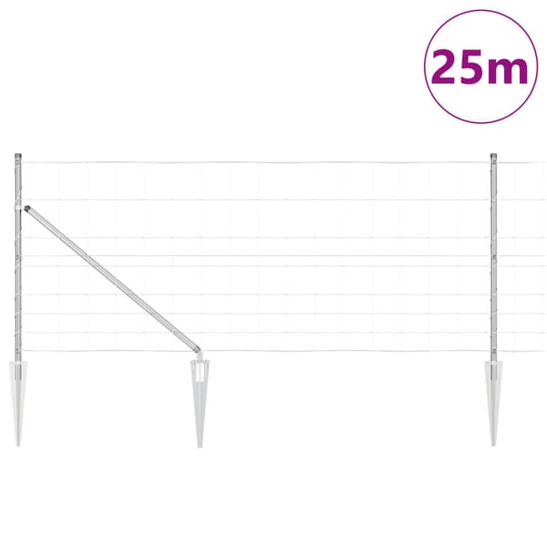 Stängselstolpe Galvaniserad 25 x 1 m Stål