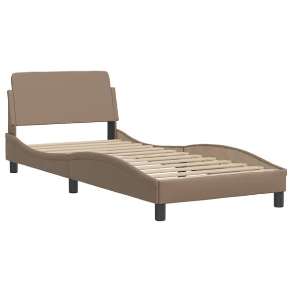 Bed Frame with LED without Mattress "Zadar" Cappuccino 90x190 cm